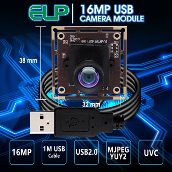 16-Мегапиксельная веб-камера Mini USB 4656 * 3496 CMOS IMX298 Сенсор 76 градусов Без искажений Объектив Модуль камеры для видеонаблюдения