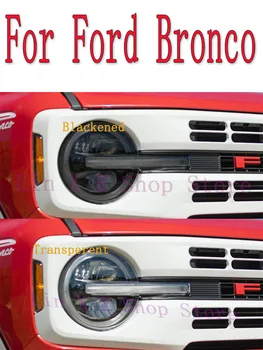 2 шт для Ford Bronco 2021 2022, оттенок автомобильных фар, Черная защитная пленка, Прозрачные наклейки из ТПУ, Аксессуары