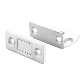 2 шт./компл. Тонкие L-образные невидимые защелки для шкафов из марганцовистой стали, магниты для дверей шкафов-купе
