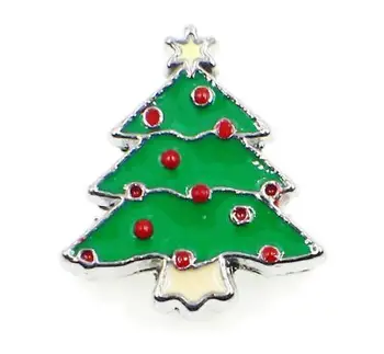 (20, 50) шт./лот 8 мм подвески-слайдеры в виде рождественской елки, подходящие для 8 мм браслетов-брелоков 