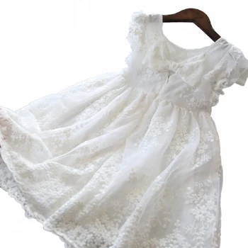 2021 Новое кружевное платье принцессы Летнее Свежее детское платье Платье для девочек на День рождения Костюм принцессы с принтом Детская одежда