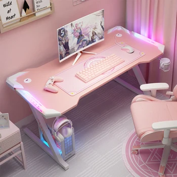 2023 новый розовый столик с серпантином, настольный компьютерный стол, семейный якорь, игровой стол для милой девочки, комбинированный прочный стол высокого класса
