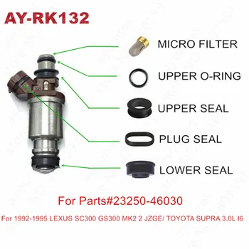 25 комплектов Комплектов для ремонта топливных форсунок LEXUS SC300 GS300 MK2 2 JZGE/TOYOTA SUPRA 3.0L I6 Запчасти # 23250-46030 (AY-RK132)