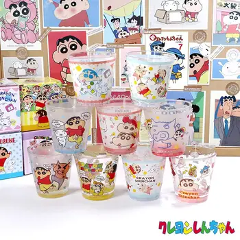 250 мл Kawaii Crayon Shin-Chan Стеклянная чашка с мультяшным принтом, детская чашка для сока, чашка для мытья посуды, Аниме-игрушка для подарков детям