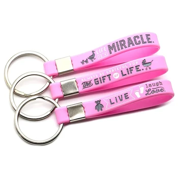 300шт Брелок для ключей Baby Shower Розовая девочка Брелок Резиновые браслеты Силиконовые браслеты