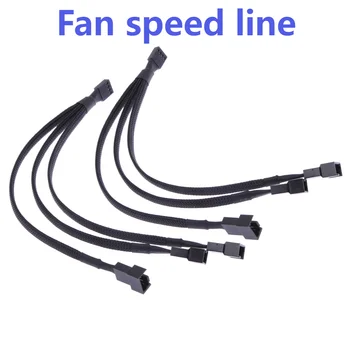 4-контактный ШИМ-кабель вентилятора с разветвителем от 1 до 3 путей, Удлинительный кабель с черными рукавами