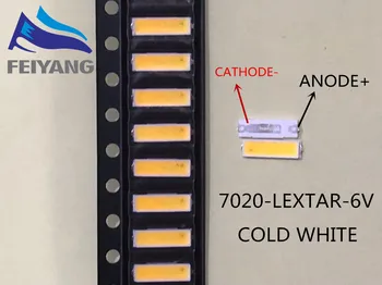 50шт Lextar LED Backlight 0.5Вт 7020 3В Холодная белая 40ЛМ ЖК-Подсветка для ТВ-приложения