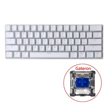 61 Клавиша Type-C RGB LED Double Skin Milk Shot С Подсветкой Проводной Механической Клавиатуры Mini Gaming Keyboard Gateron Switchs для ПК