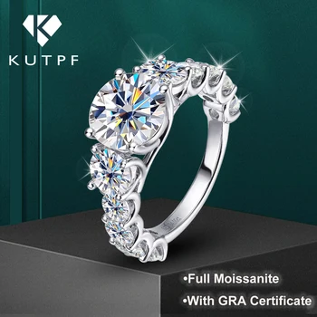 8-Каратное Роскошное Обручальное кольцо с муассанитом из стерлингового серебра 925 пробы, сертифицированное GRA, Обручальное кольцо с бриллиантом D-цвета для женщин