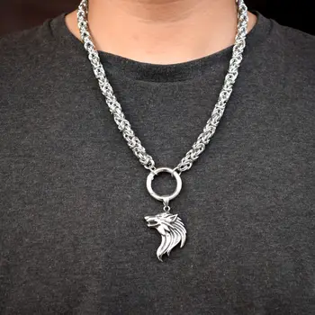 8 цепочка из нержавеющей стали и кулон Celtics wolf necklace