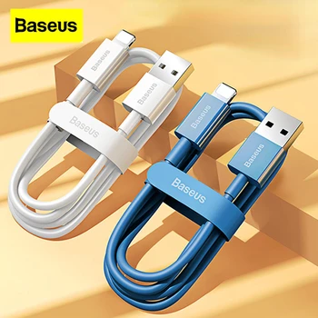 Baseus 1 Метр USB-IP 2.4A для iPhone 11 12 13 Кабель Для Зарядки Телефона Передача Данных 480 Мбит/с для Быстрой Зарядки Планшета iPad 8Plus