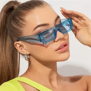 Ins Популярные квадратные солнцезащитные очки Для женщин и мужчин, Трендовые солнцезащитные очки с заклепками, Винтажные очки ярких цветов, Модные очки UV400