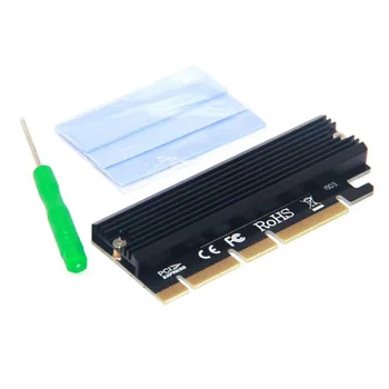M.2 Адаптер NVME Raiser PCIE-M2 PCI Express GEN3 Высокоскоростной Совместимый Слот PCIE X16 X8 X4 со Светодиодным индикатором для SSD-накопителя 2230-2280 M2