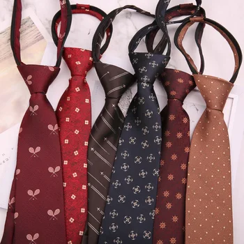 New Tide 48 * 8 см, Ретро-галстук в цветочную полоску и геометрическую точку, мужской галстук на молнии, Свадебный Деловой Повседневный Галстук, Аксессуары для галстуков