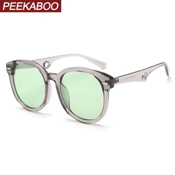 Peekaboo green yellow солнцезащитные очки в большой оправе с поляризацией uv400 TR90, мужские круглые солнцезащитные очки для женщин, лидер продаж 2023 года