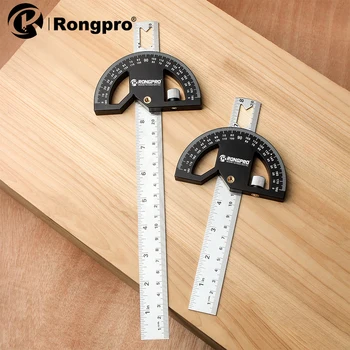 Rongpro 180 ° Многофункциональный угломер, Гониометр, линейка, измерительный инструмент, Деревообрабатывающие инструменты, измеритель угла, многоугольный