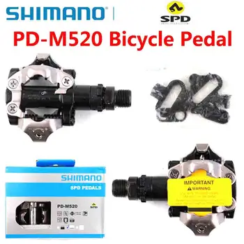 Shimano SPD PD M520 MTB Педаль Trail Бесклипсовые Педали с Шипами Оригинальная коробка Включает в себя Аксессуары для Горных велосипедов SM-SH51