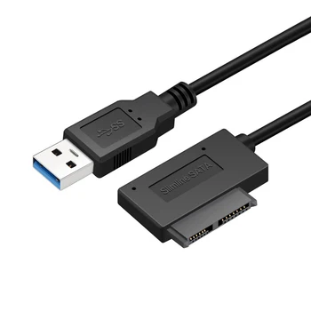 USB3.0 к Mini Sata II 7 + 6 13Pin Адаптер Конвертер Кабель для Ноутбука CD/DVD ROM Тонкий Привод