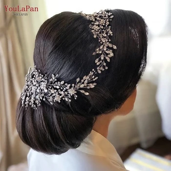 YouLaPan HP242 Элегантная повязка на голову со стразами, свадебные головные уборы, Хрустальная лента для волос, головной убор, свадебные украшения, аксессуары для волос для новобрачных