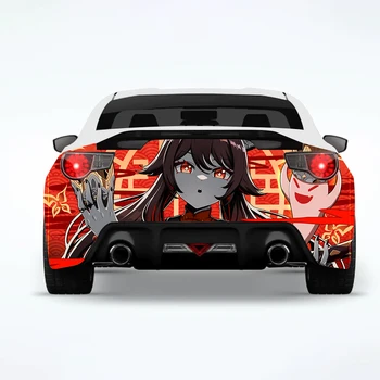Аниме Genshin Impact, наклейки на заднюю часть автомобиля, Креативная наклейка, Модификация внешнего вида кузова автомобиля, Декоративные наклейки