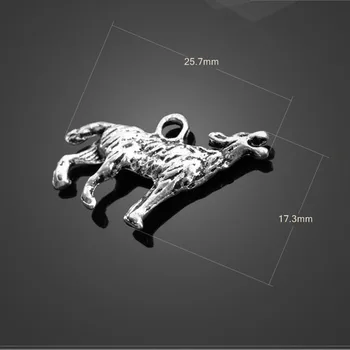 Высокое качество 20 шт./лот 17,3 мм * 25,7 мм античное посеребренное животное снежный волк подвески для ювелирных изделий DIY