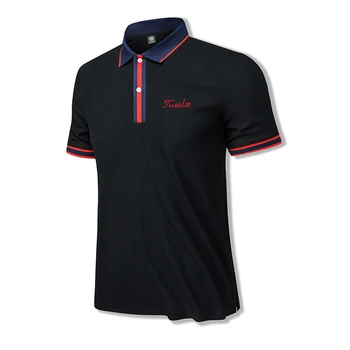 Высококачественная мужская рубашка-поло для гольфа, Летняя классическая футболка с коротким рукавом, Удобная дышащая деловая повседневная футболка для гольфа с коротким рукавом