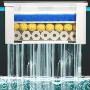 [Готовый запас ] Фильтровальная коробка для аквариума с водяным занавесом с верхним фильтром 3 в 1, очиститель воды с низким уровнем воды