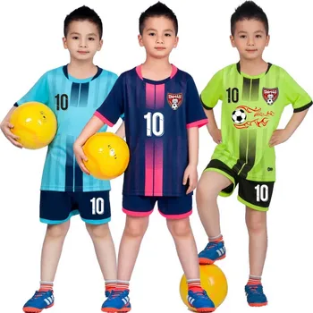 Детский футбольный трикотажный спортивный костюм Детская футбольная спортивная форма комплекты спортивной одежды для игры в мяч для девочек жилет детский футбольный костюм