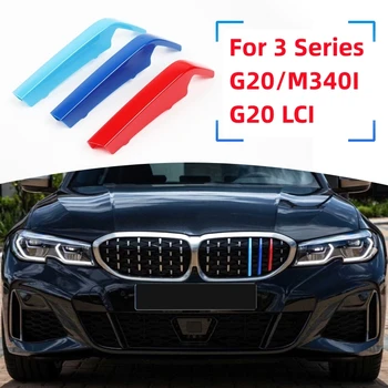 Для BMW 3 Серии G20 LCI M340i 2019-2023 Автомобильный 3D M Стайлинг Отделка Передней Решетки Бампера Полоски Наклейки Внешнее Украшение