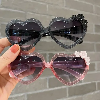 Для девочек и мальчиков Милые солнцезащитные очки с мультяшным цветком для защиты от солнца на открытом воздухе Для детей Милые Винтажные очки для защиты Классические Детские очки