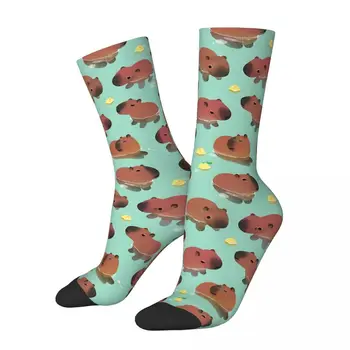 Забавный сумасшедший носок для мужчин во время купания в стиле хип-хоп, винтажный носок для мальчиков с рисунком капибары, новинка в подарок