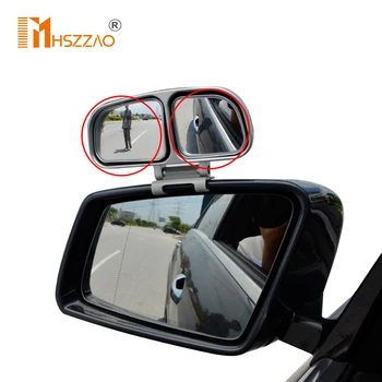 Зеркало заднего вида автомобиля, Регулируемое на 360 градусов, Автомобильное зеркало слепой зоны, Автомобильное Широкоугольное выпуклое зеркало, двойное зеркало