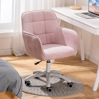 Игровое кресло Розовое Компьютерное Офисное продвижение Lift Gamer Nordic Вращение на 360 градусов Домашнее кресло для спальни Бархатные стулья для прически
