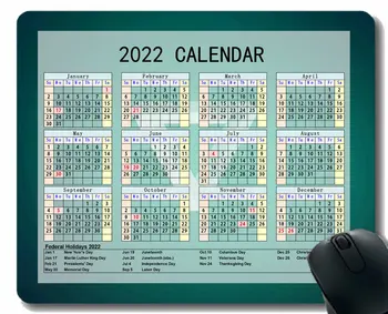 Игровой коврик для мыши, календарь на 2022 год с праздником, треугольная светло-темная форма, противоскользящий резиновый коврик для мыши с прочными прошитыми краями
