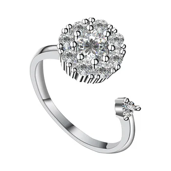 Кольцо Vonmoos для женщин, мужчин, Регулируемое Медное кольцо для пары, Простые Вращающиеся ювелирные изделия из циркона, Модное украшение, Подарок