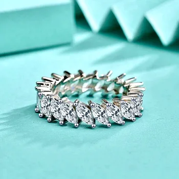 Кольцо с бриллиантом в форме циркона, кольцо из стерлингового серебра S925 пробы, женское закрытое кольцо, Европа и Соединенные Штаты, индивидуальное роскошное ювелирное изделие