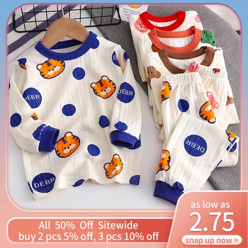 Комплект детской одежды с милым Медвежонком, детские брюки с длинным рукавом, костюм-двойка, повседневная одежда для девочек и мальчиков, хлопковые пуловеры, топы