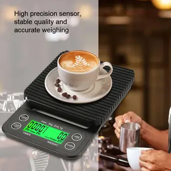 Кофейные весы Высокоточные Электронные весы Цифровые Кухонные для еды 3 кг/ 0,1 г ЖК-баланс веса
