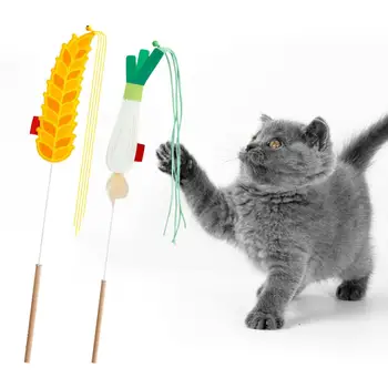 Креативная игрушка-дразнилка для кошек, устойчивая к царапинам, Хрустящий колокольчик В форме пшеничных колосьев, домашняя кошка, Котенок, Кисточка, Палочка, товары для домашних животных