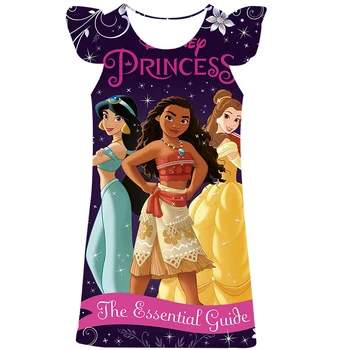 Летнее Свободное повседневное платье для девочек, платье принцессы Диснея Моаны с принтом, одежда для девочек для девочек, милая Живая принцесса от 6 до 10 лет