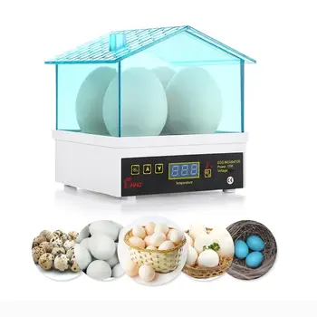 Мини Инкубатор для яиц с цифровым термостатом Mini 4 Eggs, Полностью Автоматический Маленький Брудер, Инкубатор для цыплят, уток, птиц, черепах, перепелов