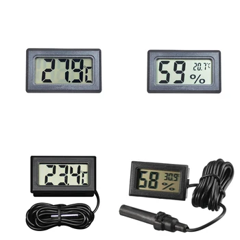МиниЖКЦифровой термометр Гигрометр Температура В помещении Удобный Датчик температуры Измеритель влажности Измерительные приборы Кабель