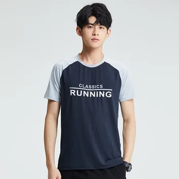 Мужские спортивные футболки для бега, футболка с надписью для занятий фитнесом в тренажерном зале, мужские футболки для кроссфита, бодибилдинга, быстросохнущая свободная одежда