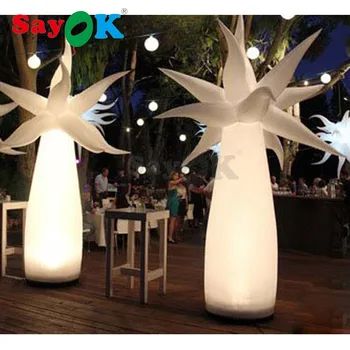 Надувной осветительный столб Sayok, надувная пальмовая колонна с воздуходувкой, светодиодная подсветка для украшения вечеринки на сцене.