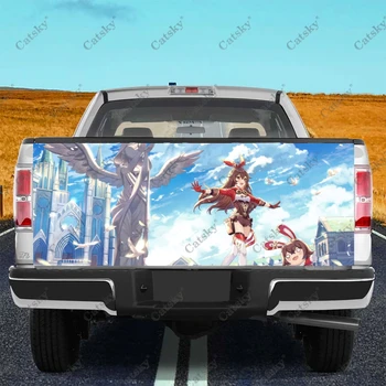 Наклейка для защиты задней части багажника автомобиля от ударов Paimon Genshin, наклейка на кузов автомобиля, украшение автомобиля для внедорожника, универсальный пикап