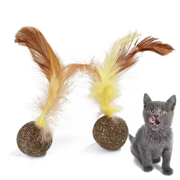 Натуральный кошачий мятой кошачий мячик игрушка для терапии кошачьими перьями кошачий мячик для царапин активируйте кампанию по чистке зубов, коренных зубов, игры в погоню