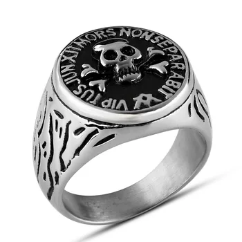 Новый продукт мужское кольцо с черепом в стиле панк из нержавеющей стали spot wholesale letter English ring