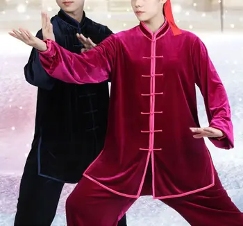 Осенне-зимняя утепленная одежда для тайцзицюань, униформа для кунг-фу, тренировочные костюмы для боевых искусств тайцзицюань