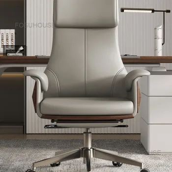 Офисные кресла из кожи с высокой спинкой, итальянская роскошная офисная мебель, компьютерное кресло для бизнеса, подъемник для учебы, Вращающееся кресло, Игровое кресло