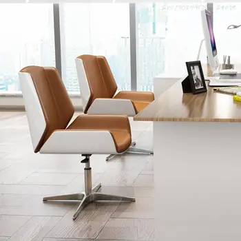 Офисный стул Простой Домашний кабинет Современный компьютерный стул Из массива Дерева Конференц-стул с подъемной вращающейся модной спинкой Стул